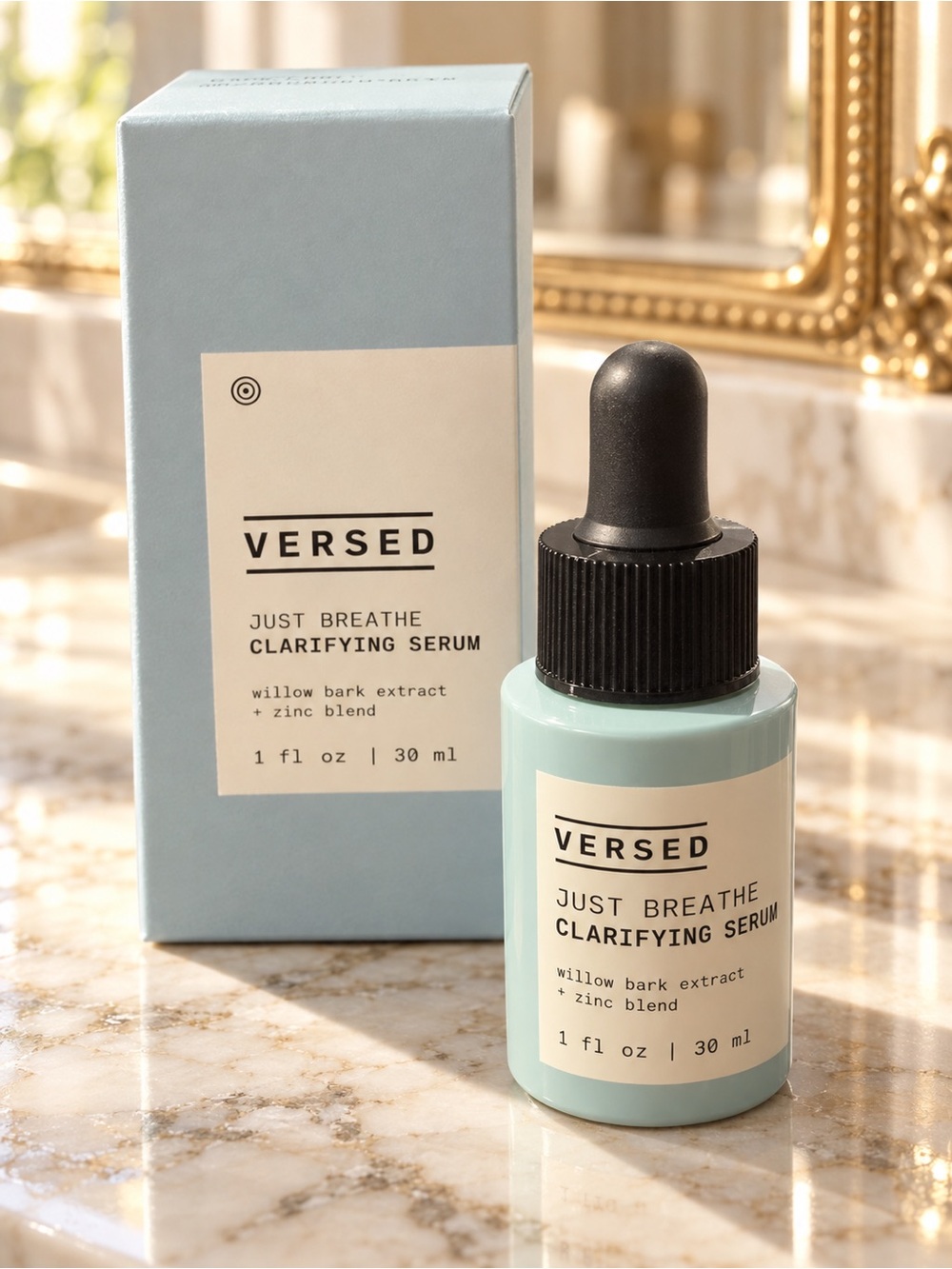 Versed Just Breathe Clarifying Serum Problem Skin Willow bark Extract &  Zinc
